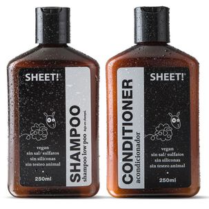 Pack Shampoo Acondicionador Low Poo Crema Uva Serum Sheet