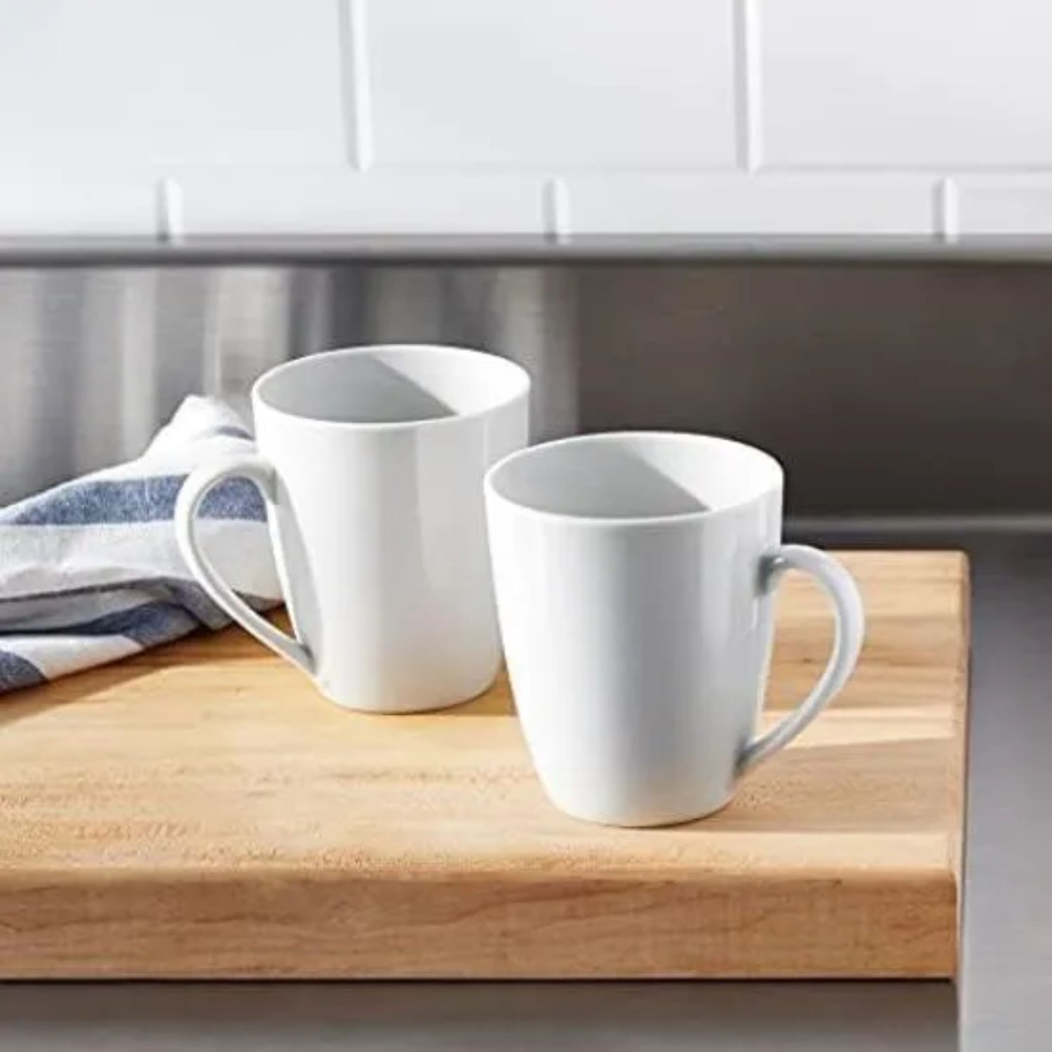 Set 12 Tazas Mug De Ceramica Blanco Bullet 325ml Hallen image number 2.0