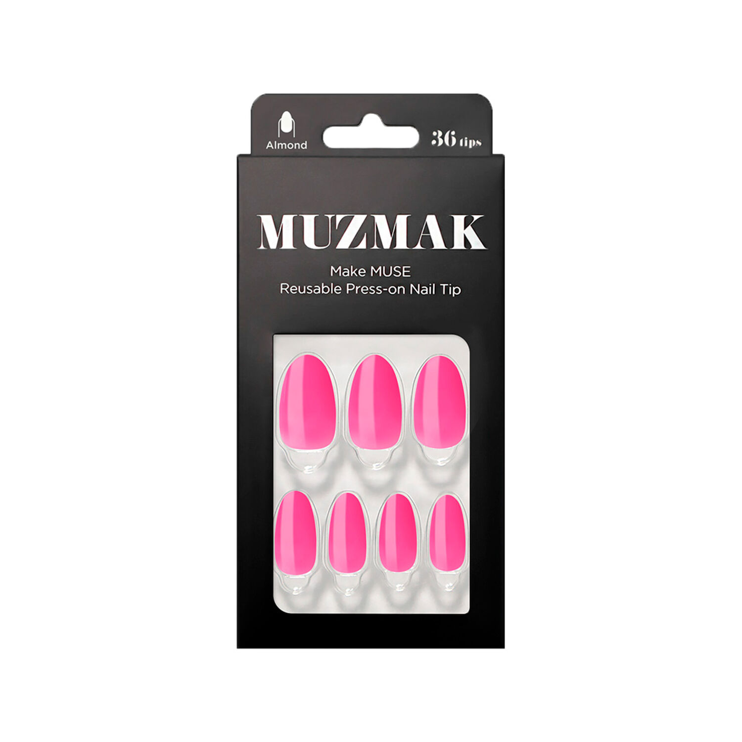 Muzmak - U&ntilde;as Press On Punch Pink Almond 36 U. image number 0.0