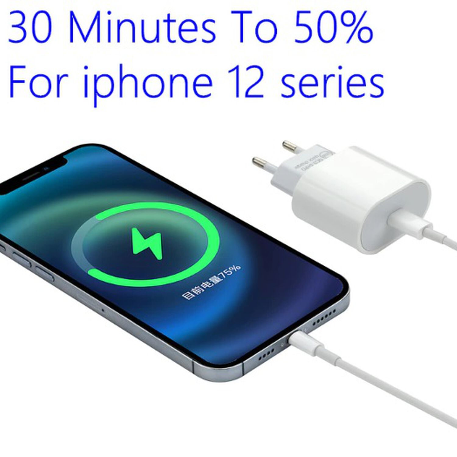 Cargador M&aacute;s Cable Compatible Para Iphone 20 W Pack Cable Lightining A Tipo C + Caja Carga Tipo C image number 3.0