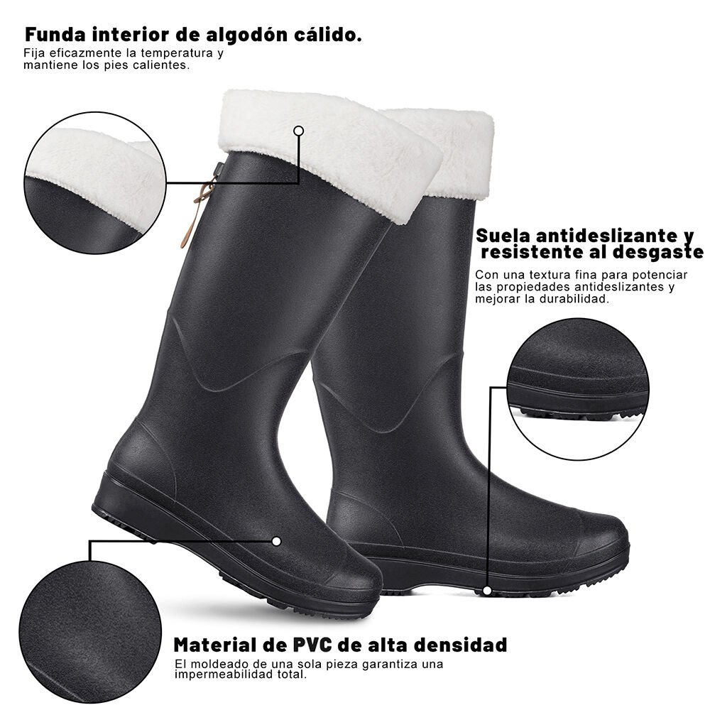 Bota De Agua Mujer Pvc Impermeable Casual Comodo Weide Gh160 image number 6.0