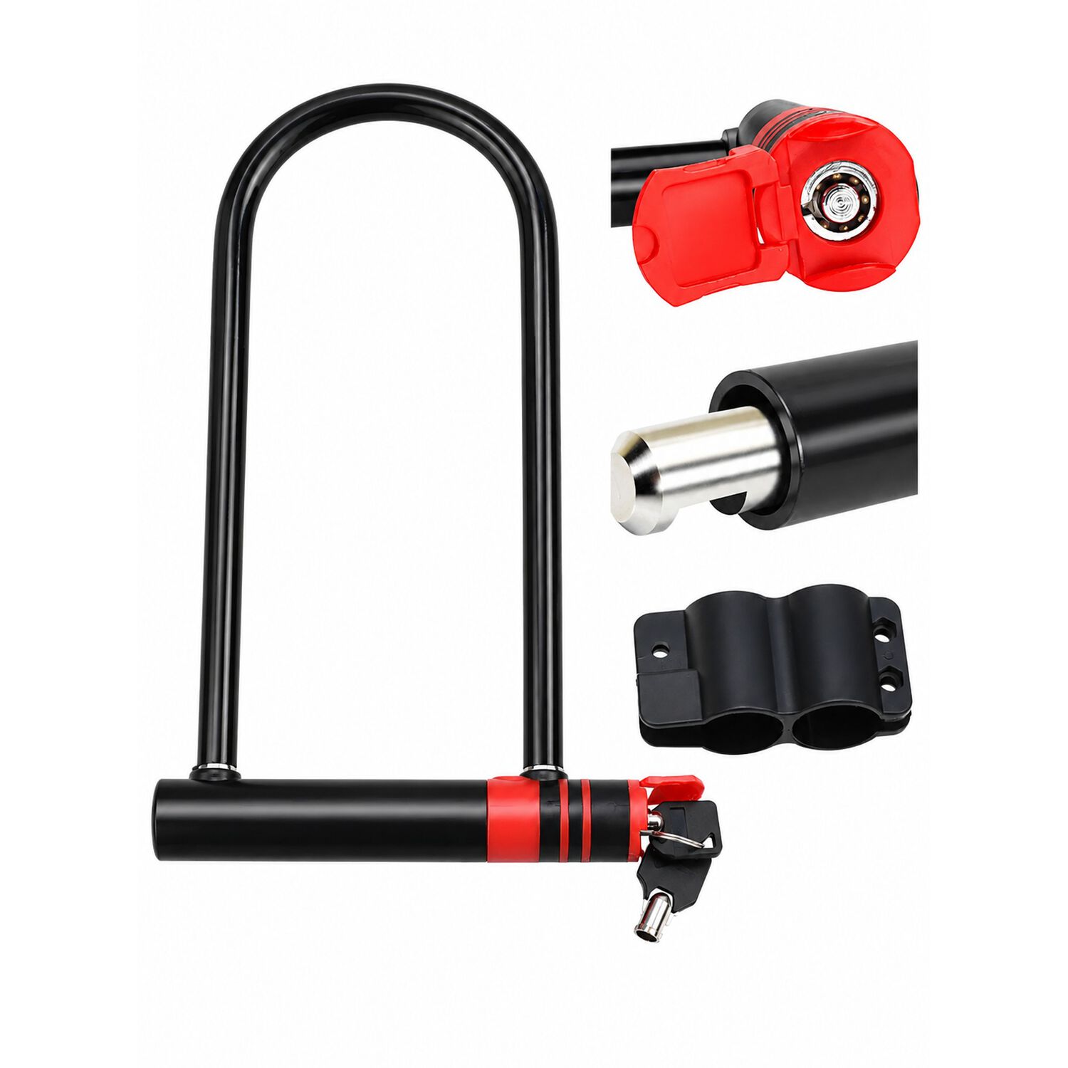 Candado U Lock Para Bicicleta Y Moto 2 Llaves Anti Robo image number 6.0