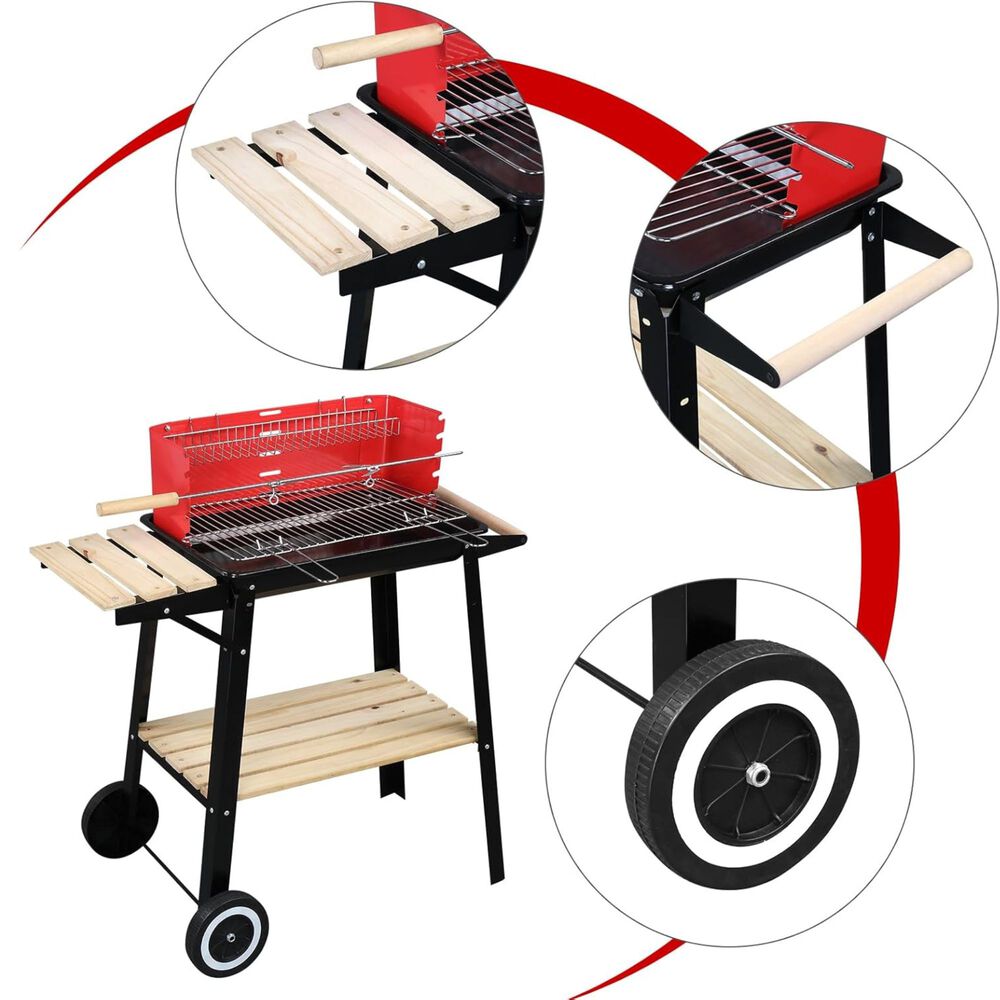 Parrilla De Asado Con Ruedas Y Bandeja image number 2.0