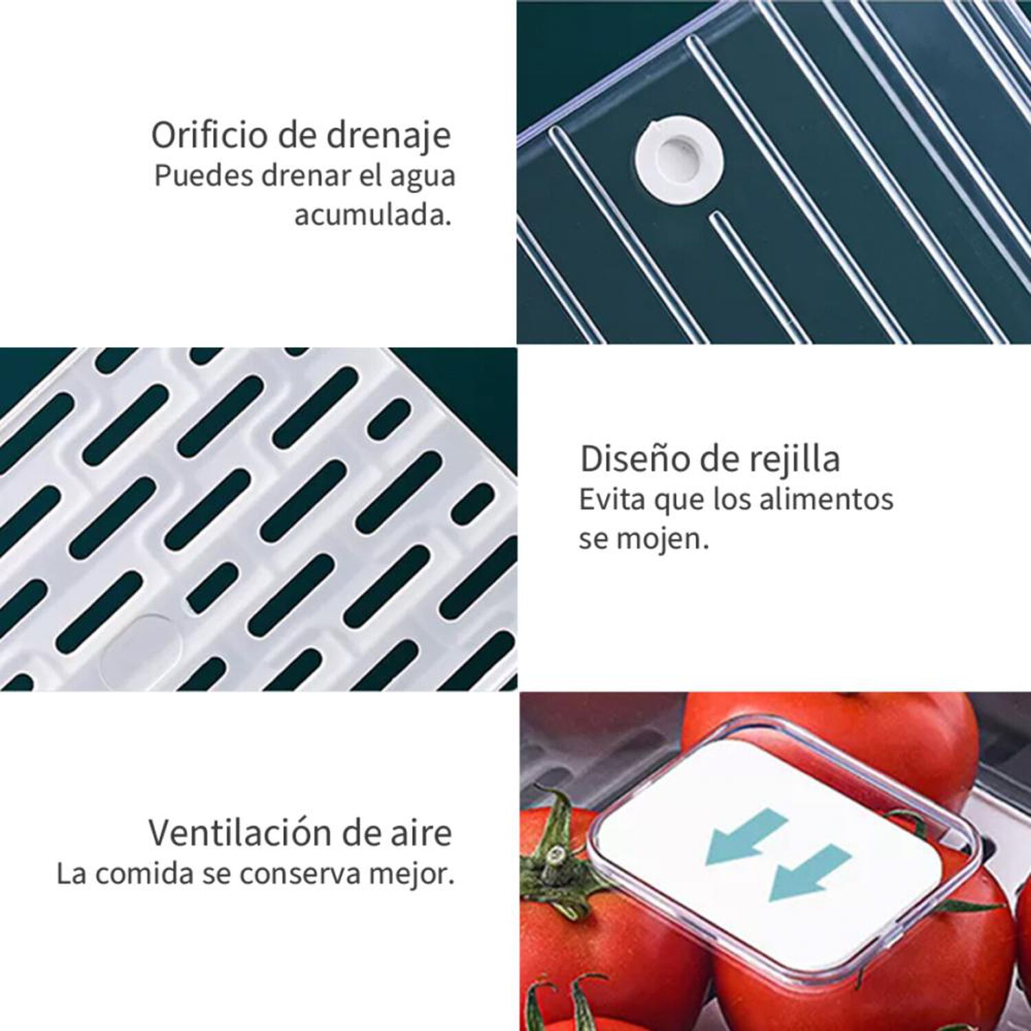 Organizador Refrigerador Con Drenaje Grande Simplit image number 6.0