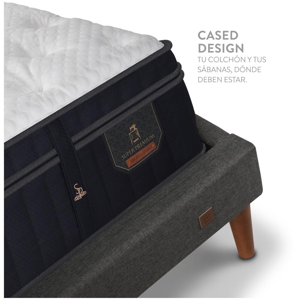 Cama Europea Cic Super Premium / King / Base Normal + Respaldo image number 11.0