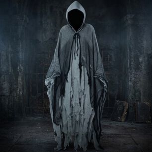 Disfraz T&uacute;nica Espectro Con Capucha Para Halloween Y Terror