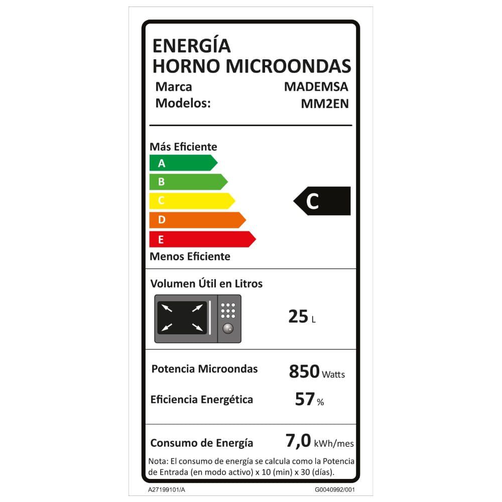 Microondas Empotrable Mademsa 27 Litros Digital Mm2en Negro image number 13.0