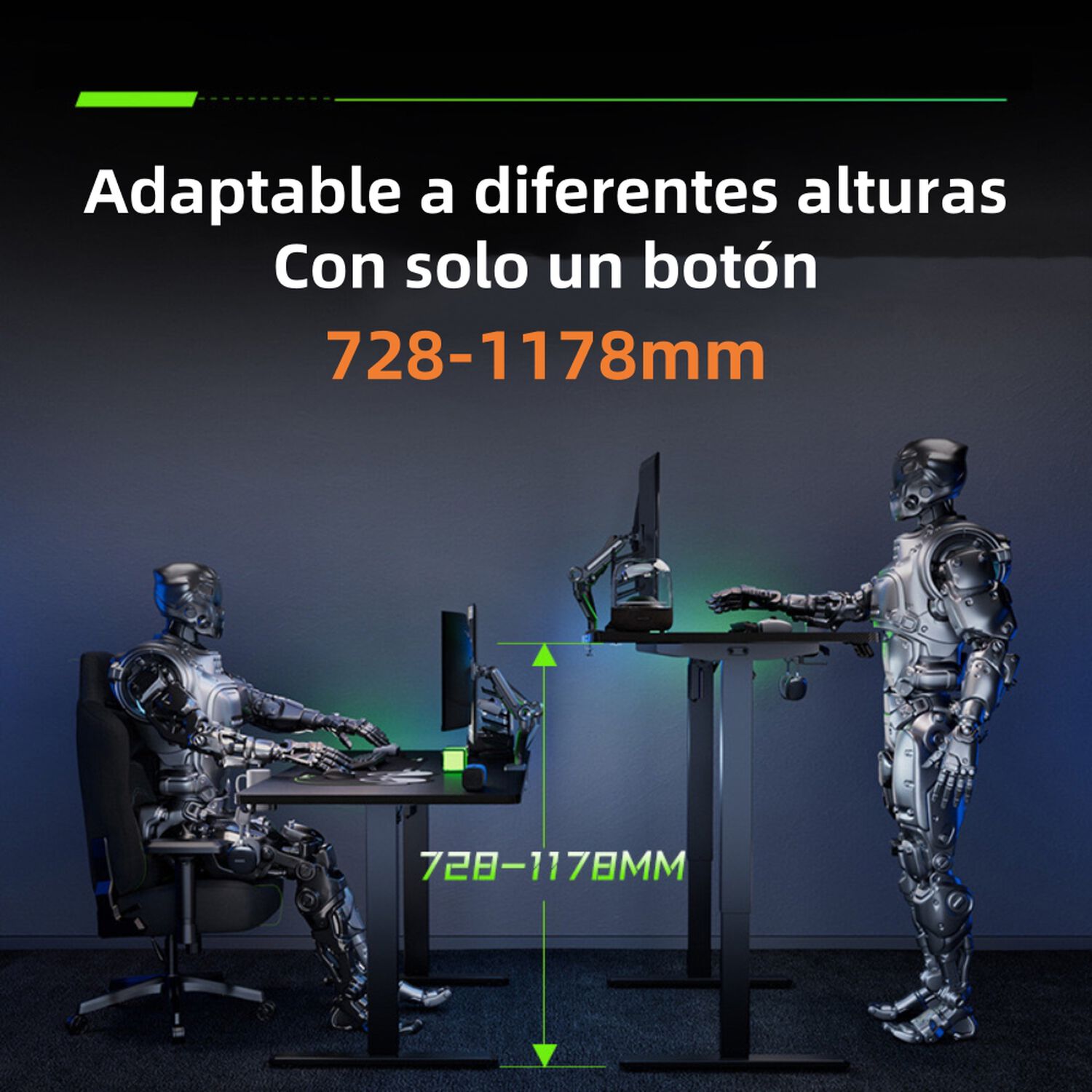 Escritorio El&eacute;ctrico Regulable Warrior 120cm Lubabycas image number 2.0