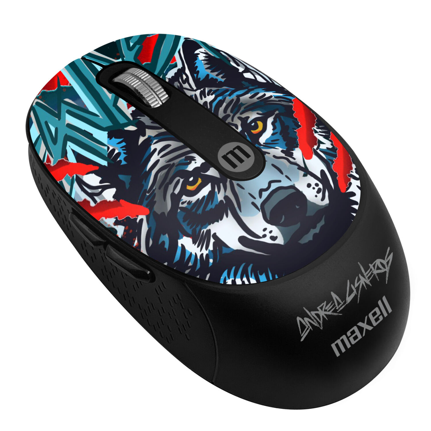 Mouse Inal&aacute;mbrico Maxell Dise&ntilde;o Wild 4000dpi Usb/usb-c Lobo image number 1.0