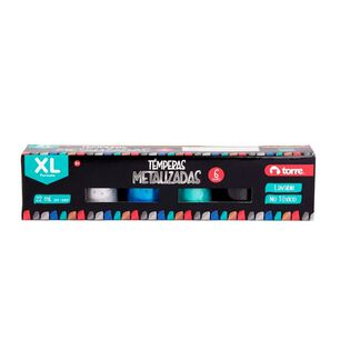 Pack X 4 Cajas T&eacute;mpera Metalizada 6 Colores Torre