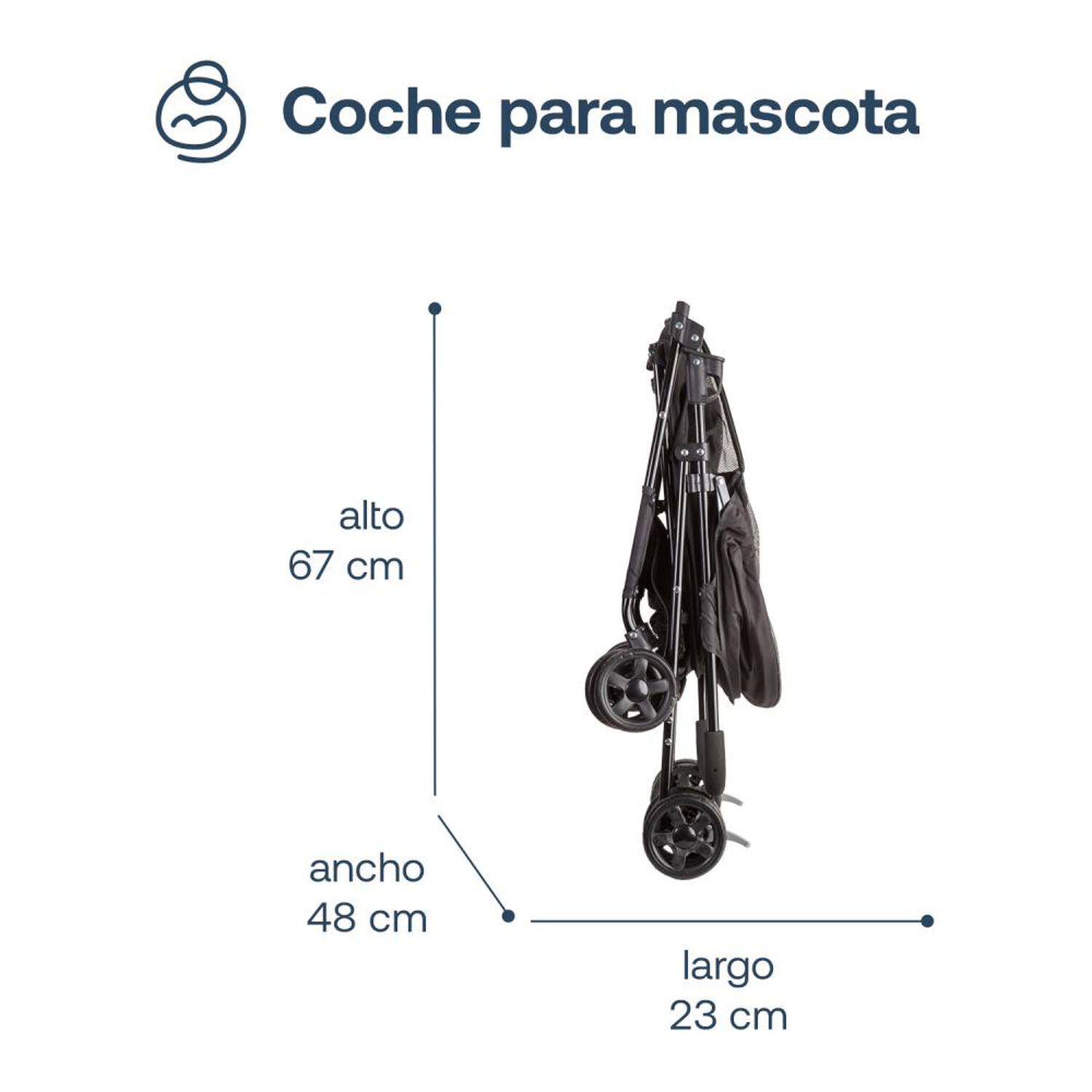 Coche Plegable de Mascota Light Negro Bebesit image number 6.0
