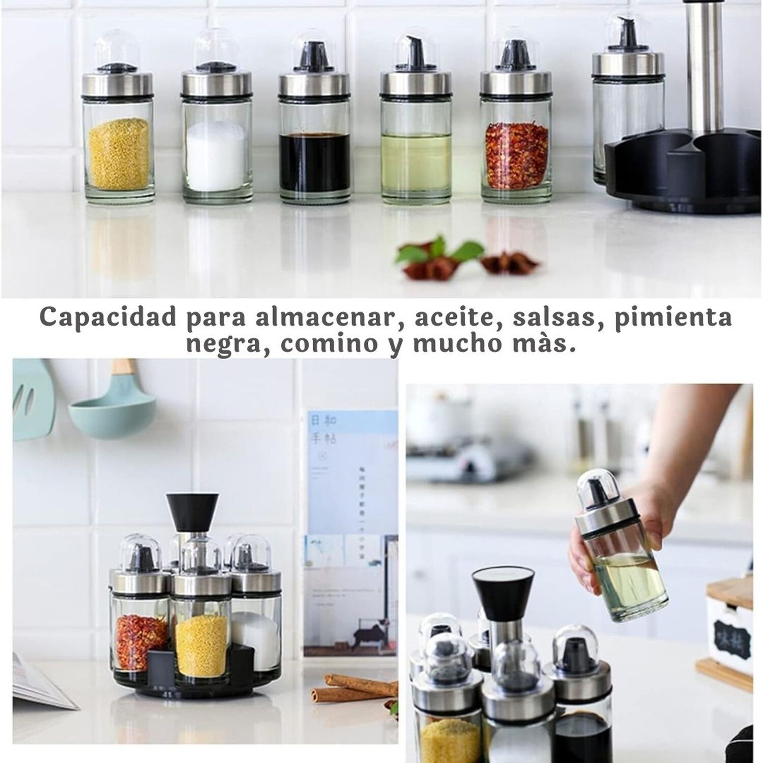 Especiero Giratorio Organizador Para Especias Condimenteros L&iacute;quidos Y S&oacute;lidos image number 7.0
