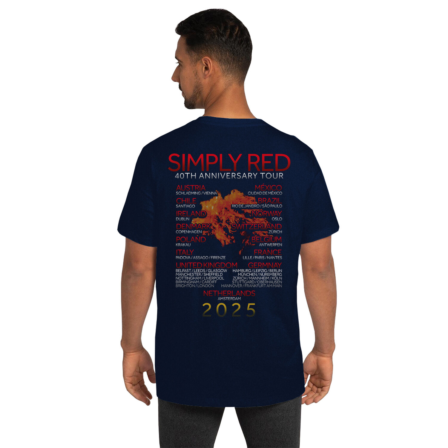 Polera Estampada 3d Simply Red 2025 Tour 40th Anniversary image number 3.0