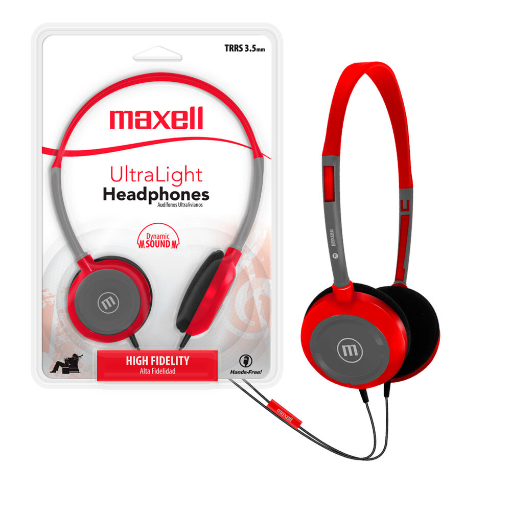 Audifonos Hp-200 Maxell Dynamic Ultralight Headphones Trss image number 3.0