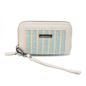 Billetera Mujer Lorenza Telar Turquesa Y Hueso Lincoln's