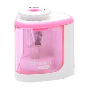 Sacapuntas Eléctrico Con Deposito Automático Con Pilas Rosa