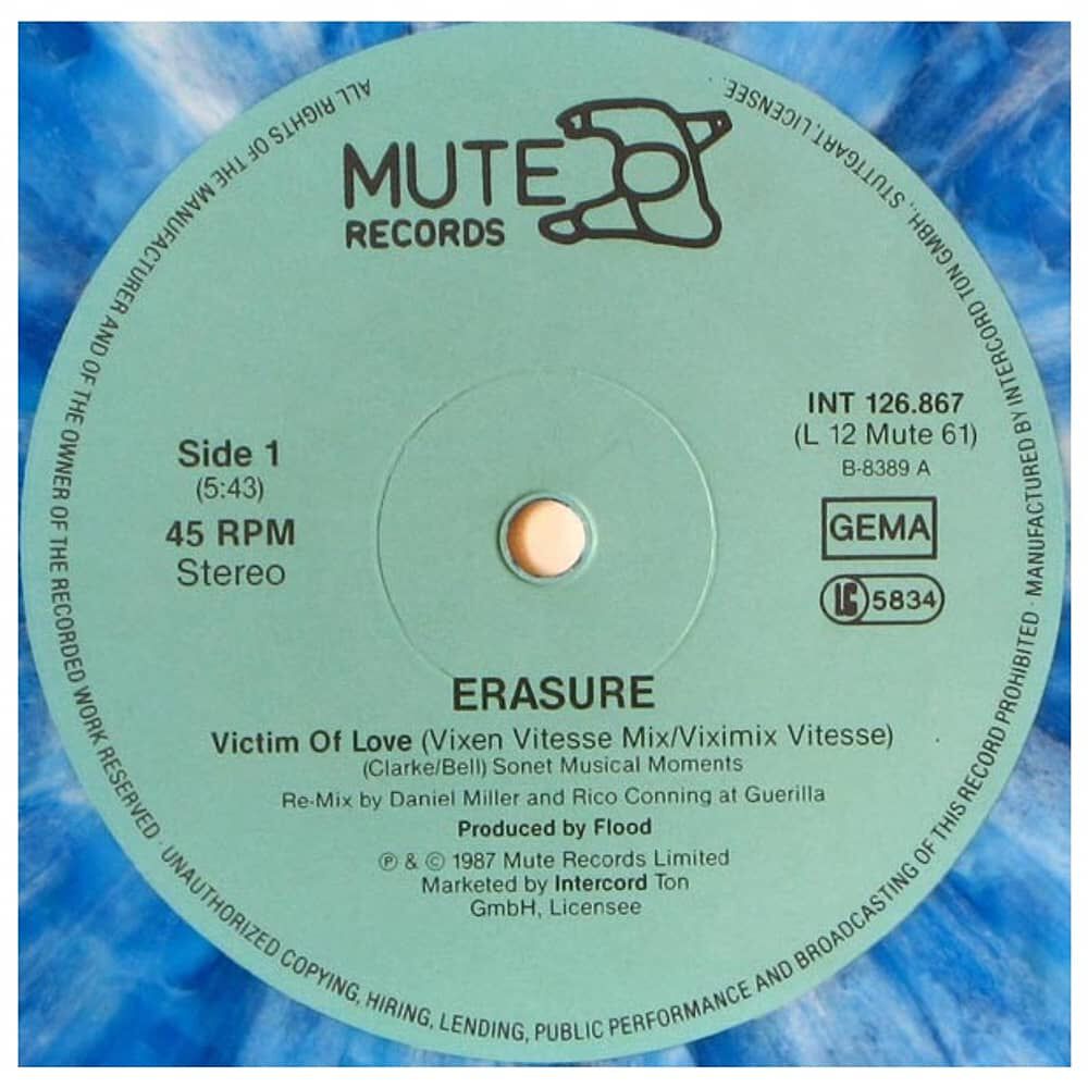 Erasure - Victims Of Love (blue Vynil) | 12" Maxi Single Usado image number 2.0