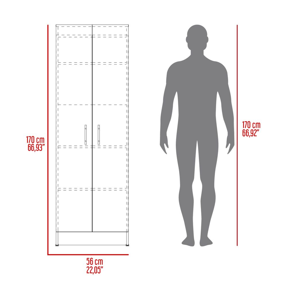 Mueble Despensa Multiusos 170x56x30,2 Cm Blanco image number 7.0