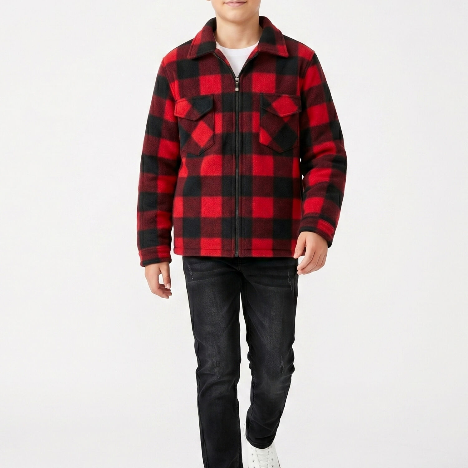 Camisa Ni&ntilde;o Polar Cuadros Tipo Le Ador Invierno image number 0.0