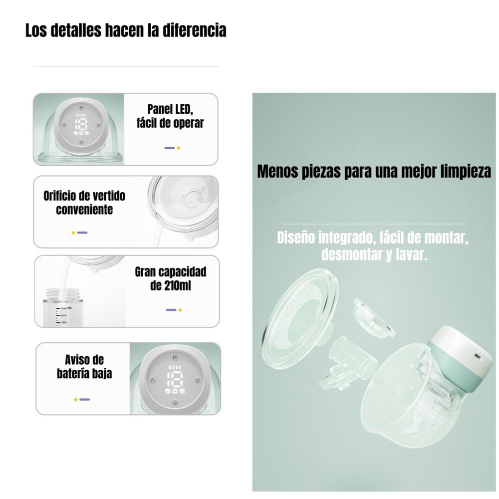 Extractor De Leche El&eacute;ctrico Manos Libre W103 Lubabycas image number 4.0