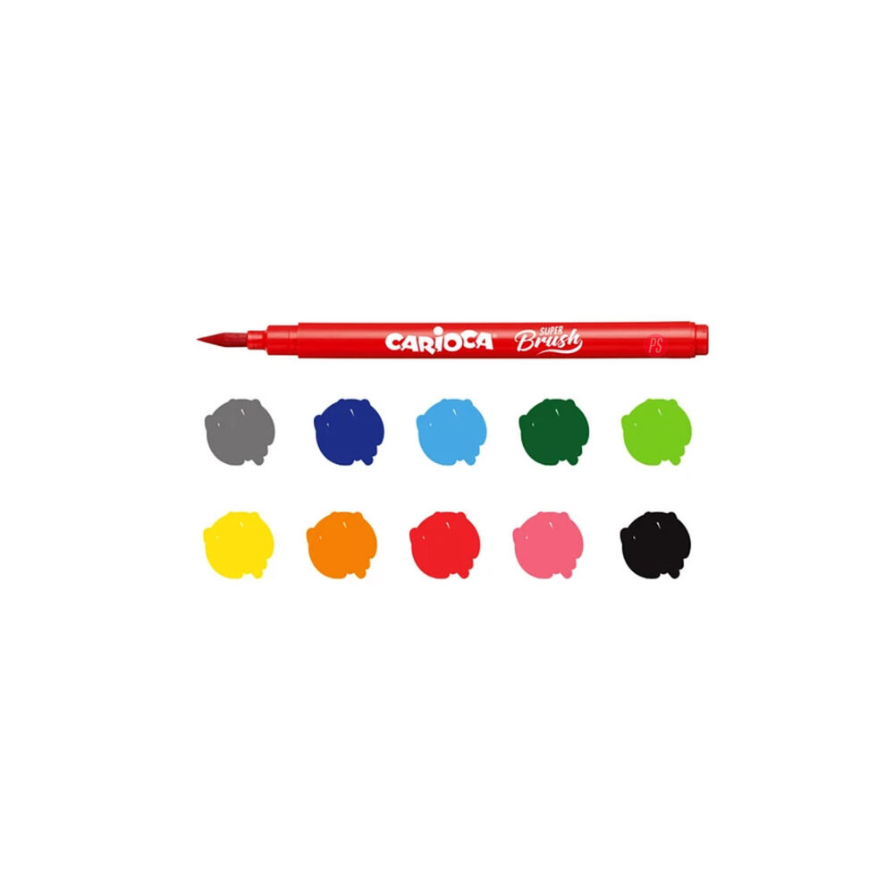 Plumones Super Brush 10 Colores Carioca - Ps image number 2.0