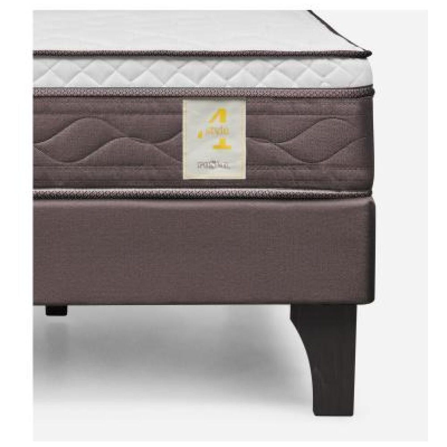 Cama Europea Rosen New Style 4 Plus / 1 Plaza / Base Normal  + Respaldo Ferrara Gris image number 12.0