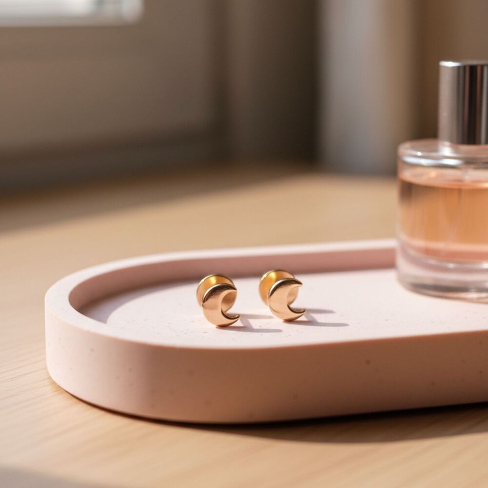 Aros Lunas Abridores 5x3 Mm Oro 14k Nacional image number 2.0