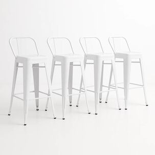 Pack De 4 Taburetes Tolix De Acero - Blancos