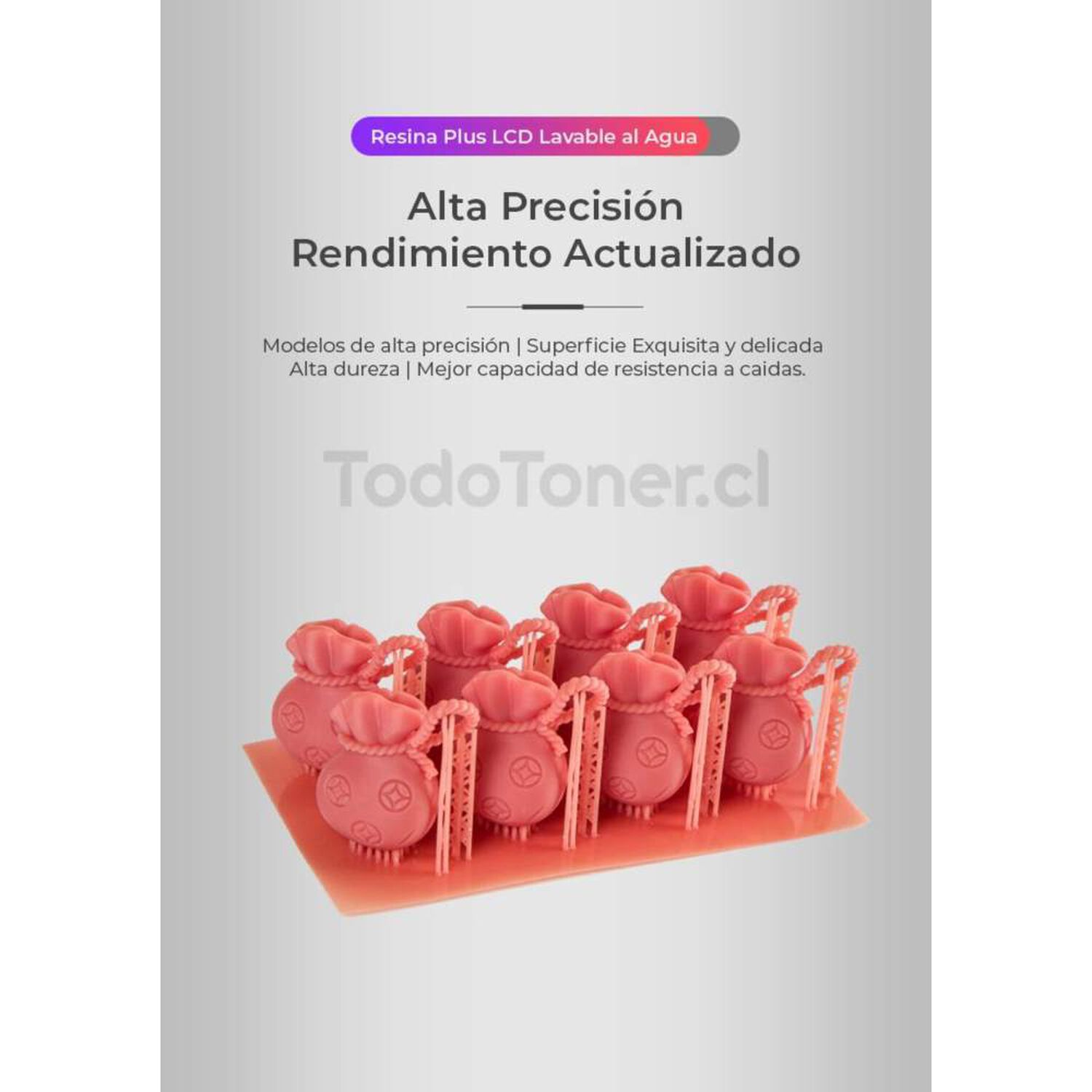 Resina Lavable Al Agua Blanca Para Impresoras 3d 1000g Creality Plus image number 7.0