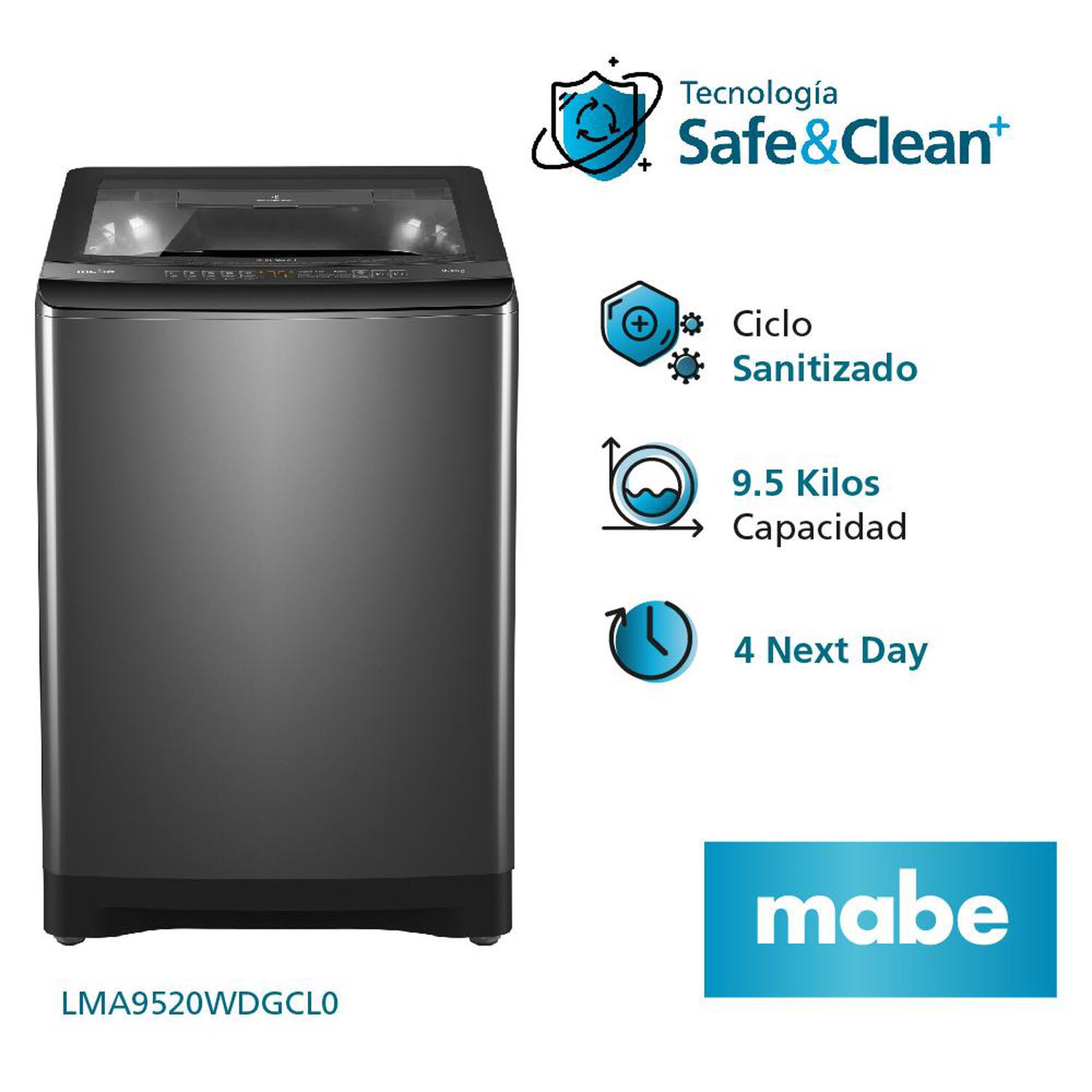 Lavadora Mabe LMA9520WDGCL0 / 9,5 Kg image number 2.0