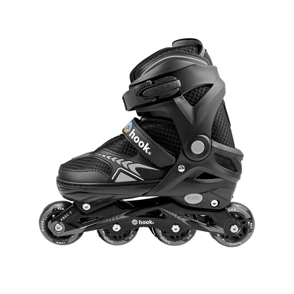 Patines En Linea Extensibles Hook Fitness Negro M (34-37) image number 2.0