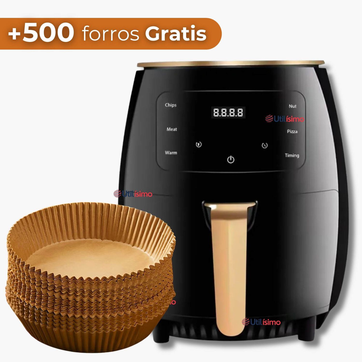 Freidora De Aire + 500 Forros Antiadherente Capacidad 6 Litros 2400w De Potencia image number 0.0