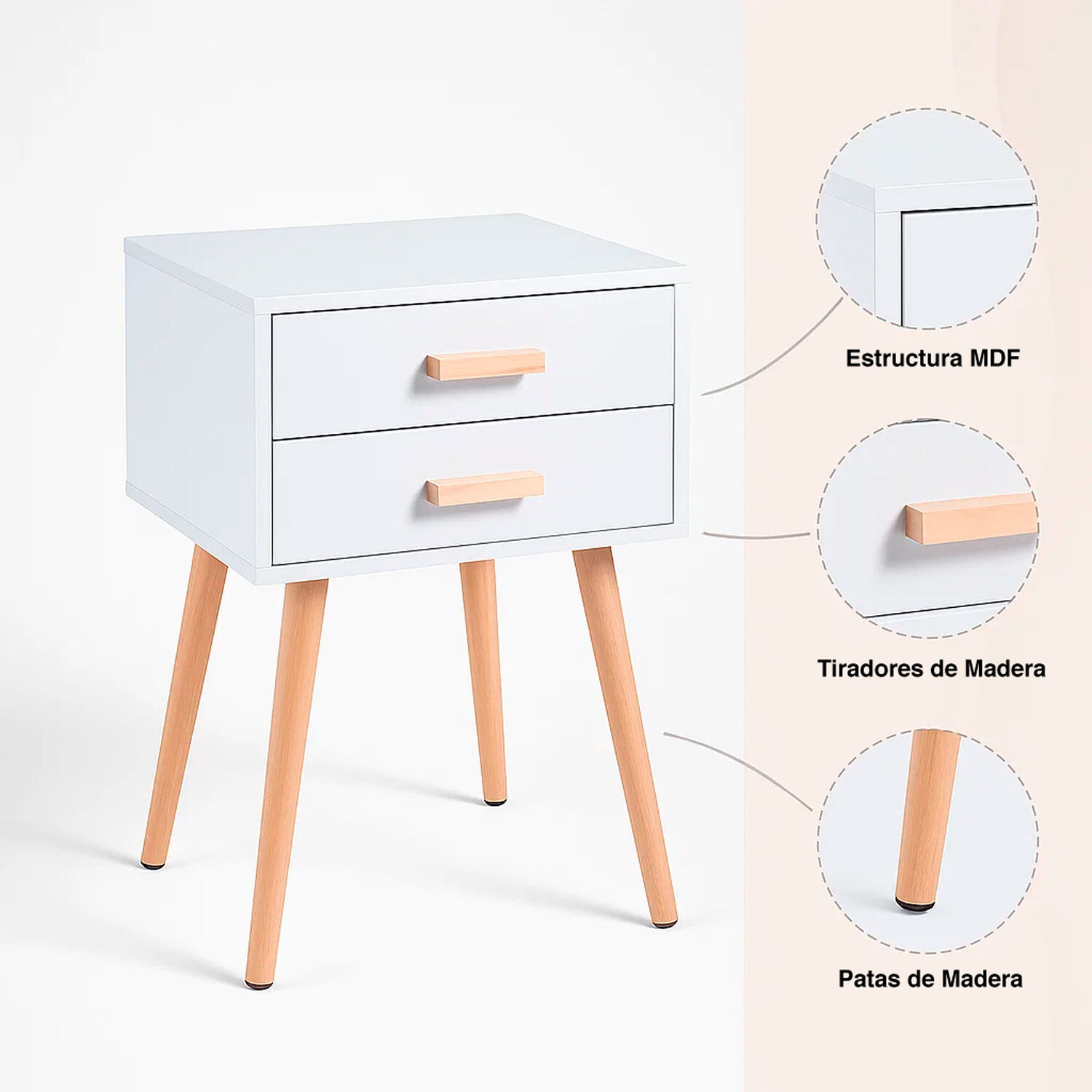 Velador Eames Doble 40x30x60 - Blanco image number 4.0