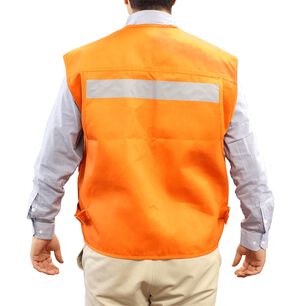 Chaleco Ge&oacute;logo Poplin Con Cinta Naranjo