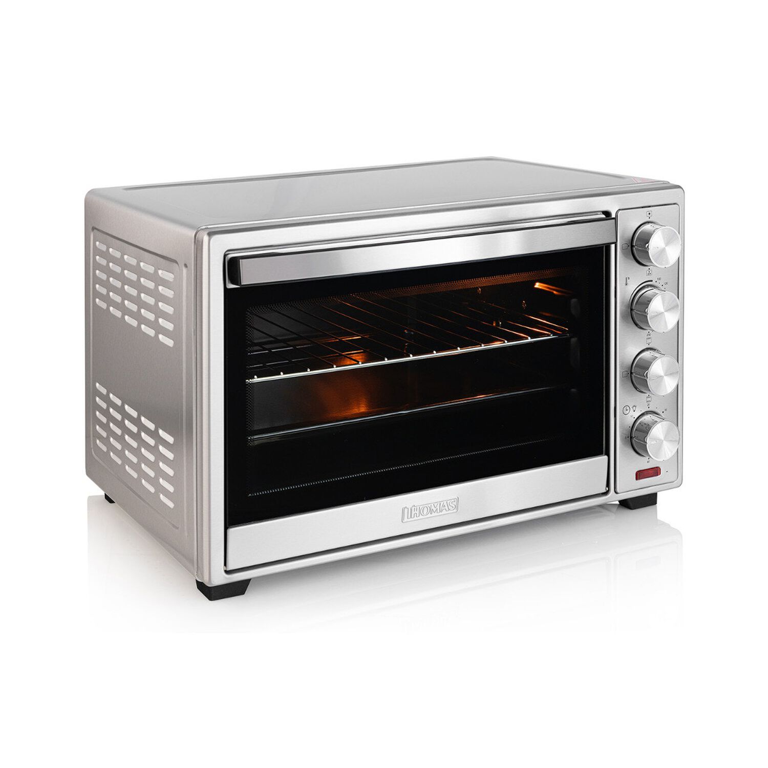 Horno El&eacute;ctrico Thomas Th62i 60 Litros 2200w Horno De Mesa Sobremesa Con Grill Convecci&oacute;n Y Spiedo Acero Inoxidable Timer 60 Minutos Doble Bandeja Pla image number 2.0