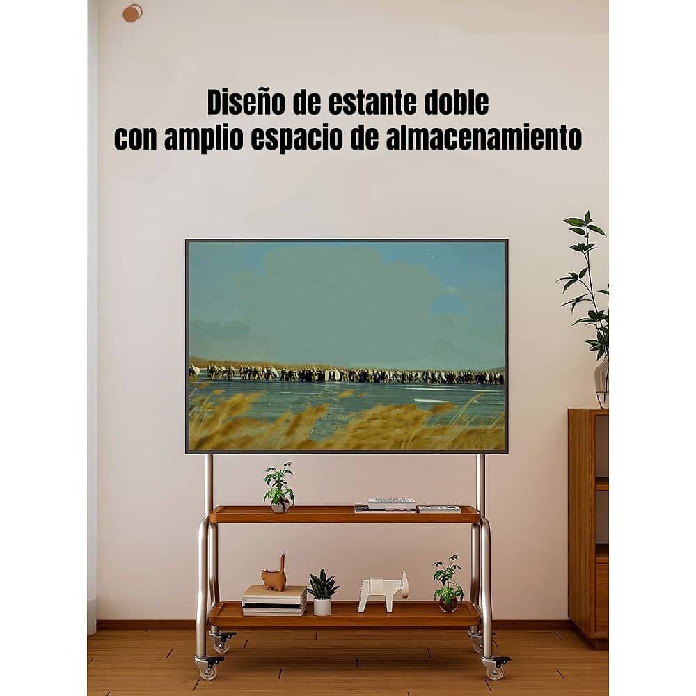 Soporte Tv Rack Pedestal 40&rdquo;-75&rdquo; Ruedas Doble Almacenamiento image number 6.0