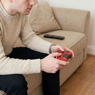 Control Joystick Inal&aacute;mbrico Doble Shock P4 Rojo Levo