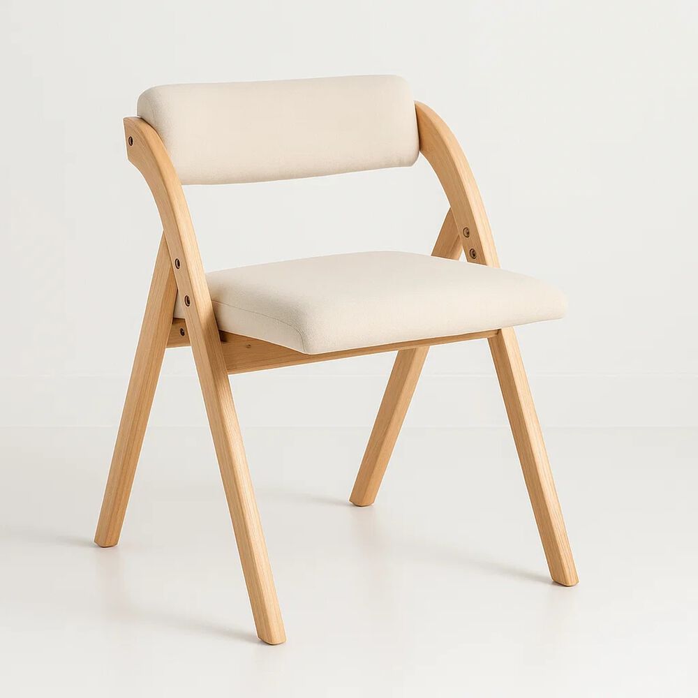 Silla Betlahem De Madera Plegable Acolchada - Beige image number 0.0