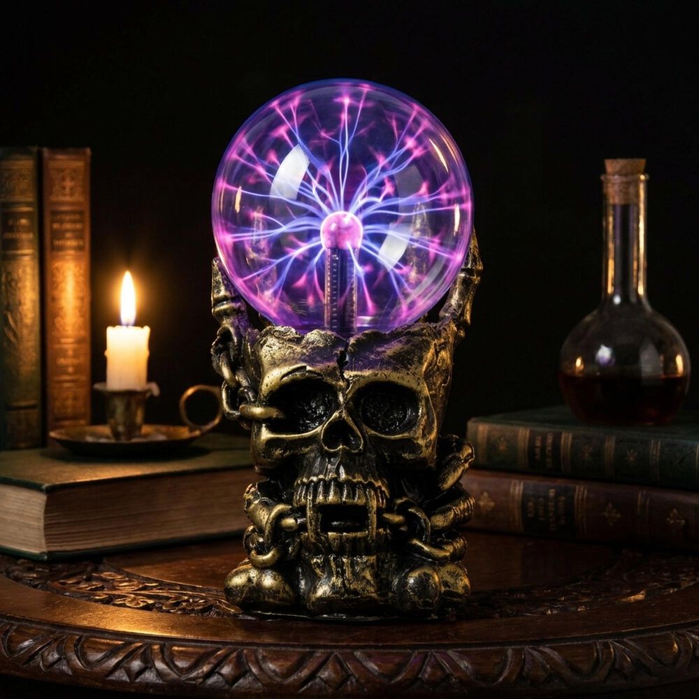 L&aacute;mpara Plasma Led Skull Calavera Craneo image number 0.0