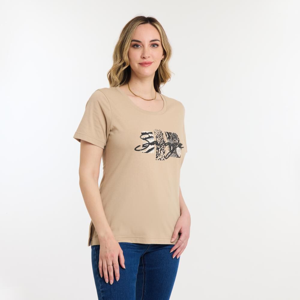 Polera Lisa Manga Corta Cuello Redondo Mujer Geeps image number 2.0