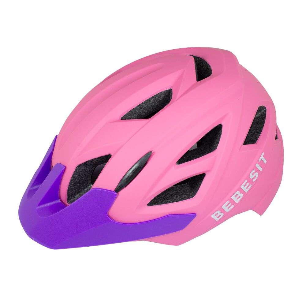Casco Integral Bici Cross Rejilla Desmontable Rosado Morado image number 3.0
