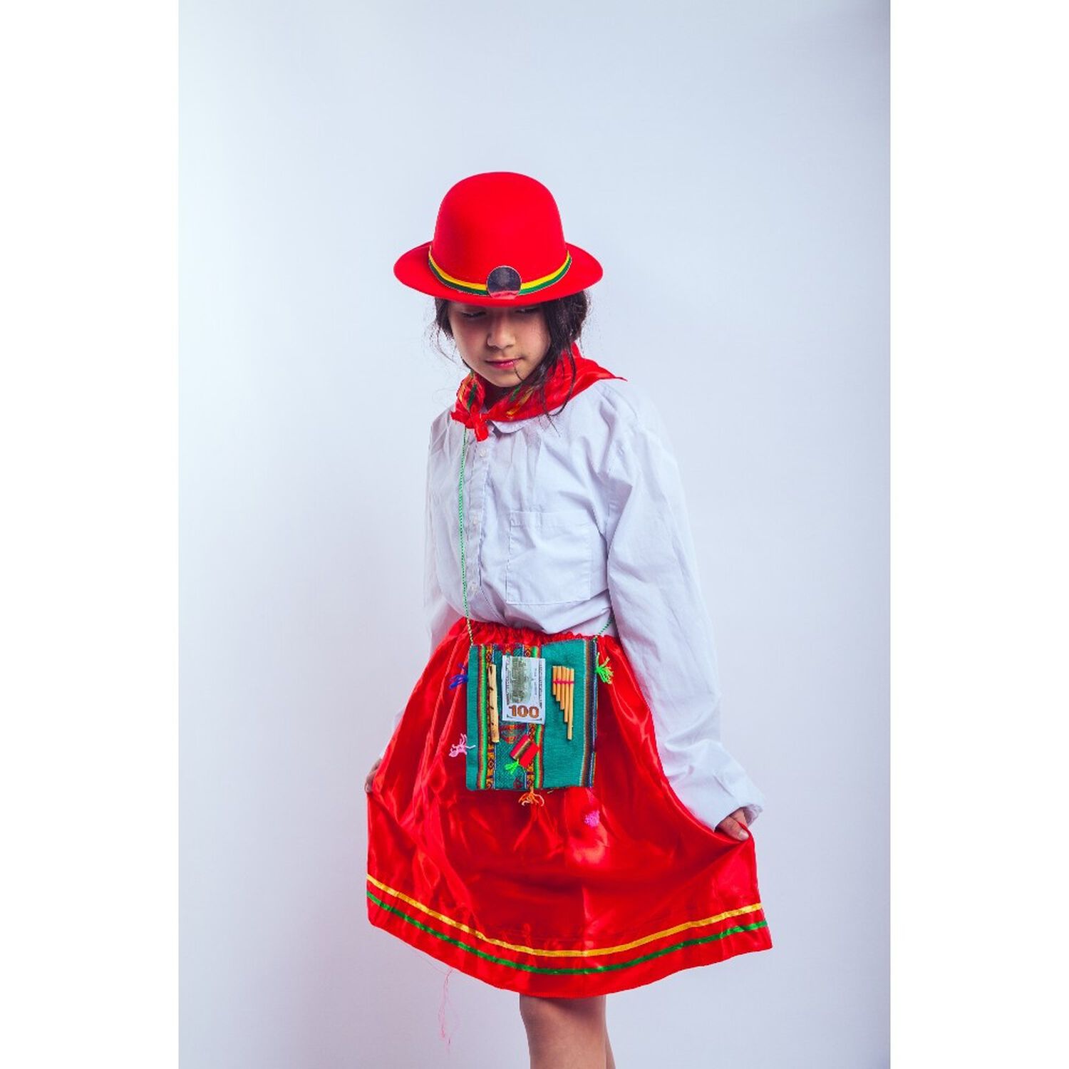Traje Trote Nortino Completo Falda Y Punta Baile Para Ni&ntilde;a image number 9.0