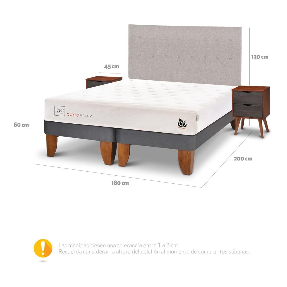Cama Europea Cic Cocopedic / King / Base Dividida + Set De Maderas image number 4.0