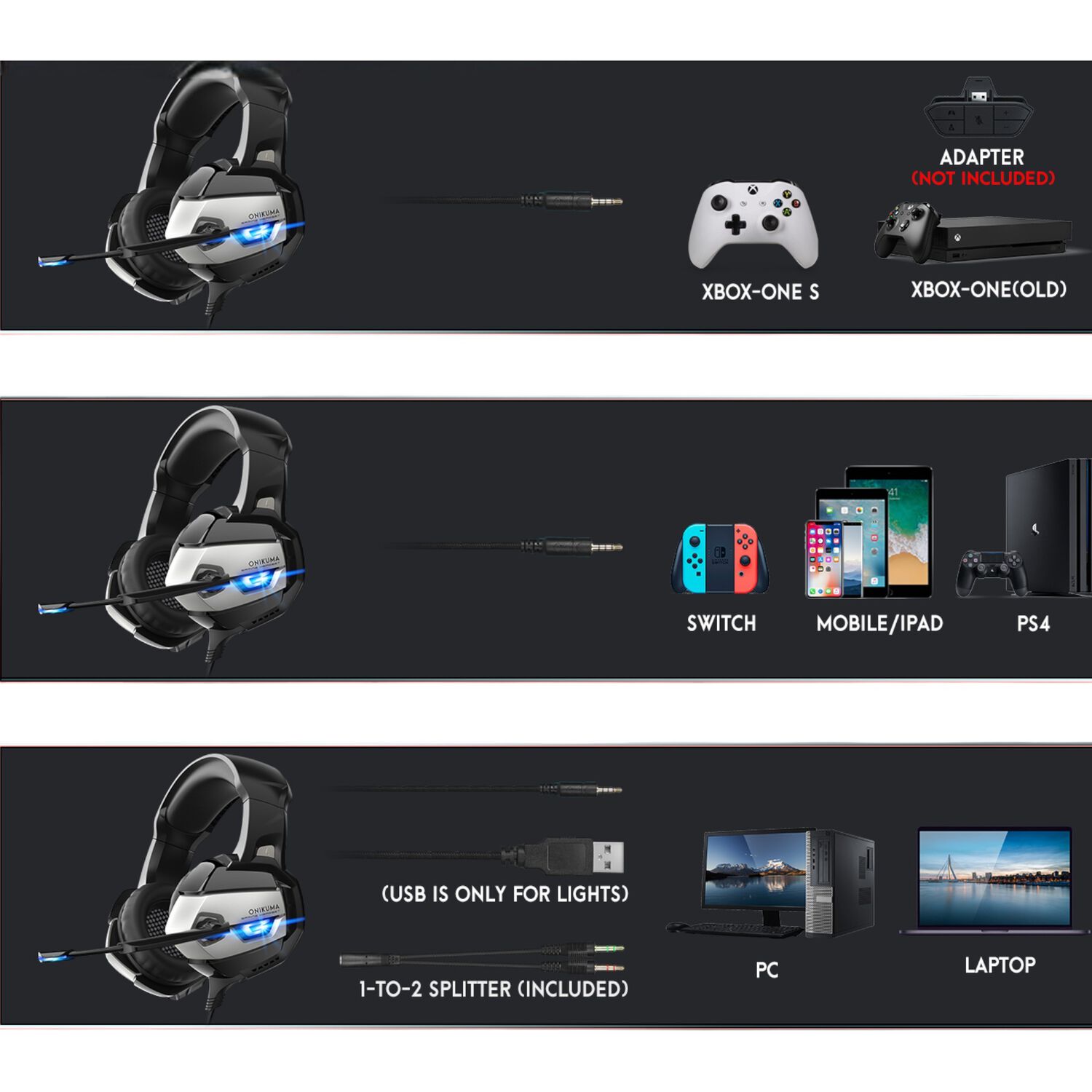Audifonos Gamer Dgx Killmonger Multiplataformas image number 4.0