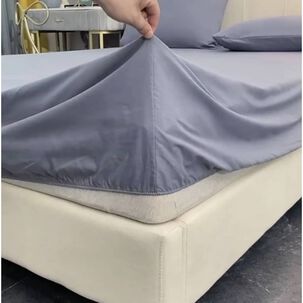 Juego De S&aacute;bana King 200 Hilos Celeste