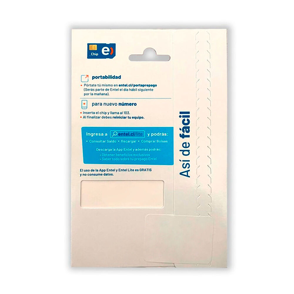 Chip Prepago Entel 1 Gb + 30 Min | Lifemax image number 1.0