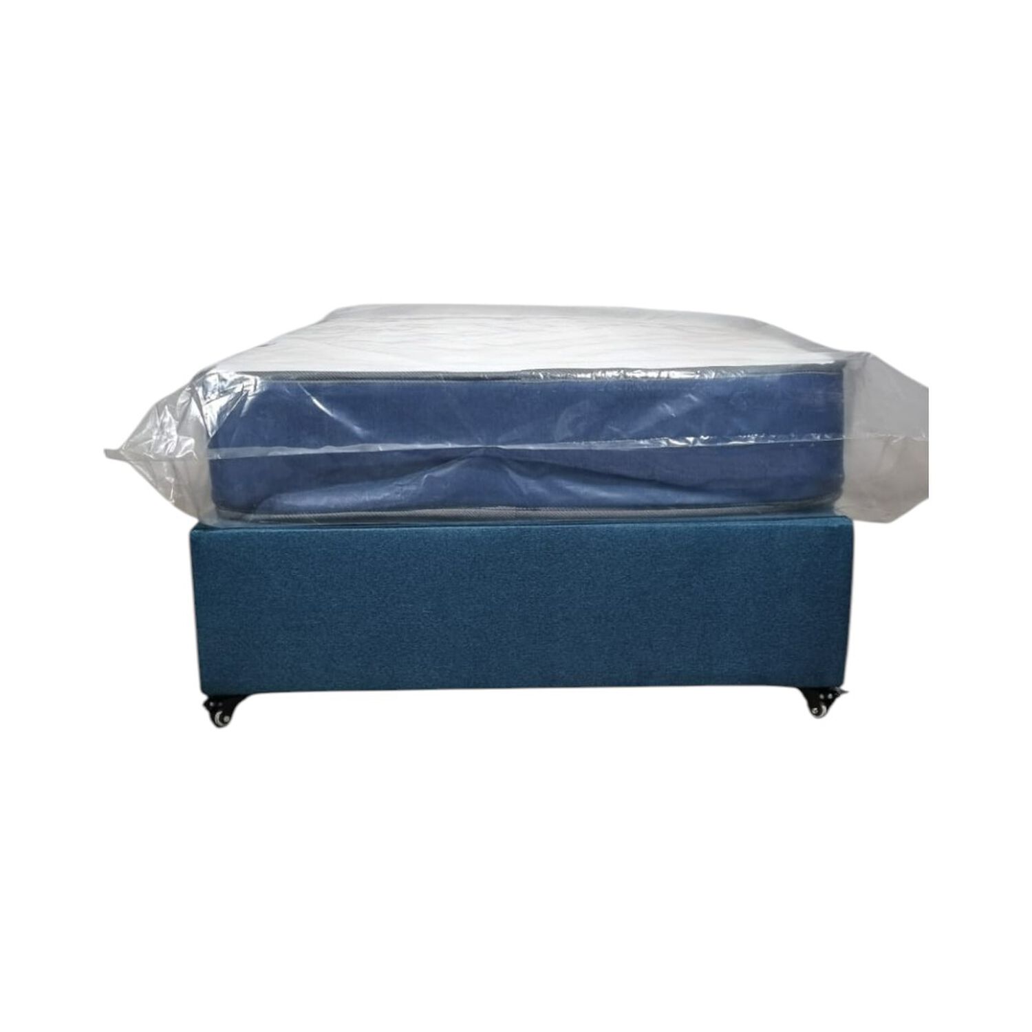 Box Americano De Plaza Lino Azul Con Colchon image number 2.0