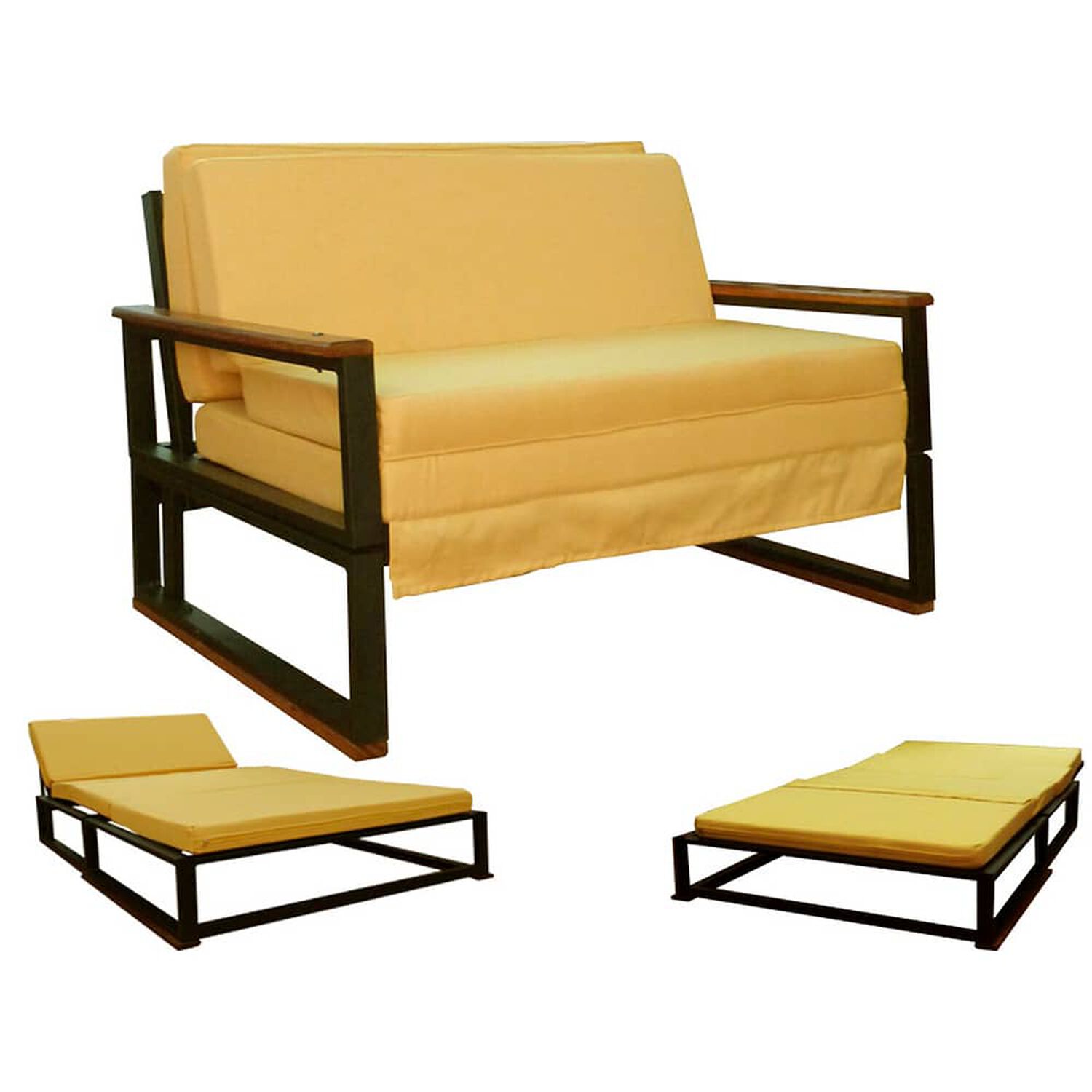 Futon Folk 1 Plaza " Mostaza " image number 1.0