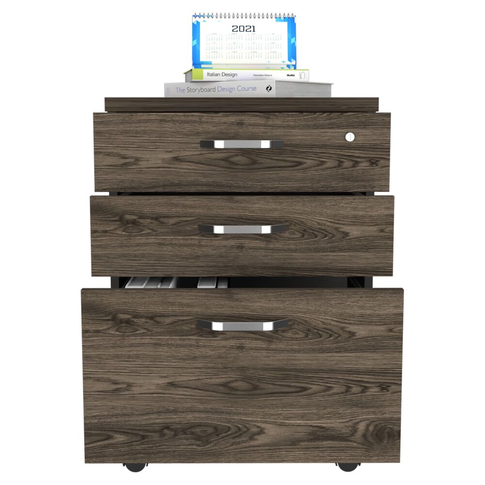 Cajonera Con Ruedas Fm-003n Negro Y Caf&eacute; Oscuro image number 2.0