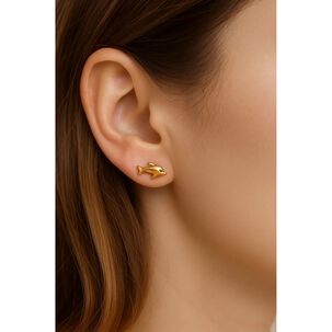 Aros Abridores Delf&iacute;n 9mm Oro 18k Beb&eacute; Ni&ntilde;a Hipoalerg&eacute;nicos Dorado